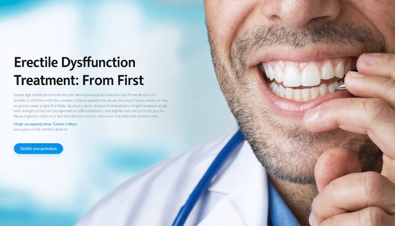 Doctor consulting a male patient about erectile dysfunction treatment options in a clinical setting